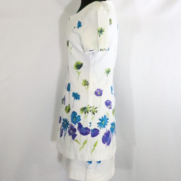 EVAN PICONE Floral Print Short Sleeve Sheath Dress Sz 8 - Picture 3 of 7